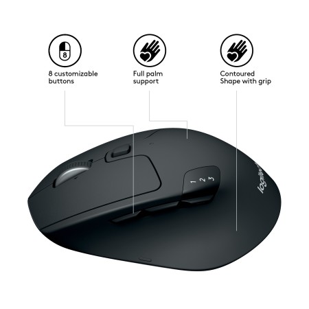 Mouse raton logitech m720 optico wireless y bluetooth inalambrico triathlon