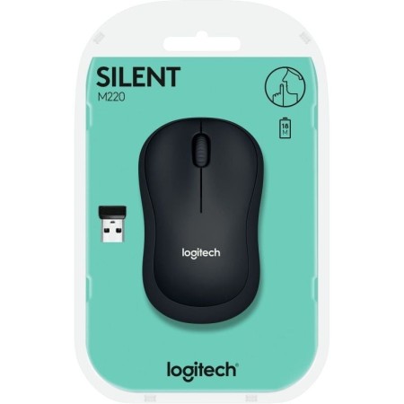 Mouse raton logitech m220 optico wireless inalambrico silent gris