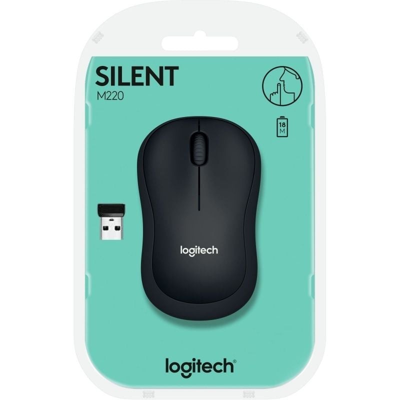 Mouse raton logitech m220 optico wireless inalambrico silent gris