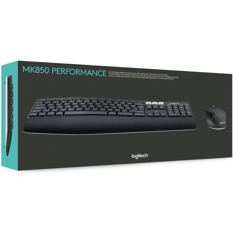 Teclado + mouse logitech mk850 bluetooth negro