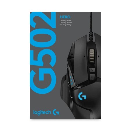Ratón Gaming Logitech G502 Hero/ Hasta 25600 DPI/ Negro