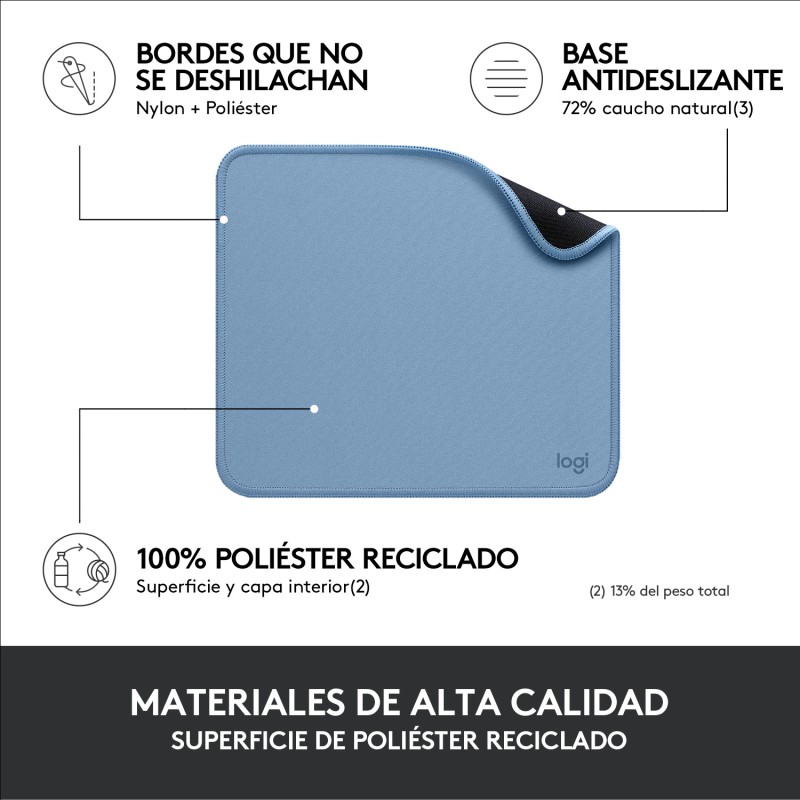 Alfombrilla logitech desk mat - studio series gris azulado
