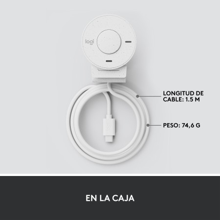 Webcam logitech brio 300 blanco crudo full hd - usb tipo c