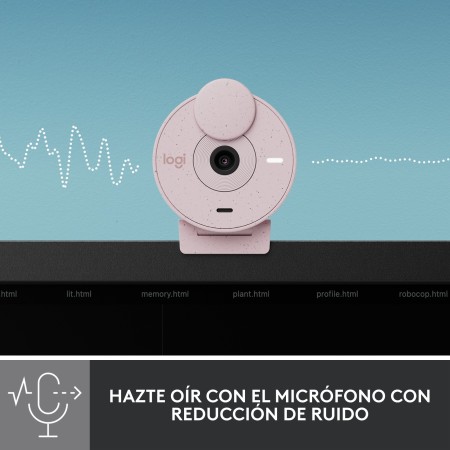 Webcam logitech brio 300 rosado full hd - usb tipo c