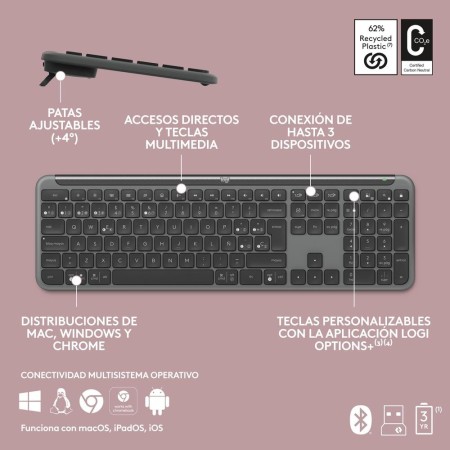 Teclado logitech k950 inalambrico negro