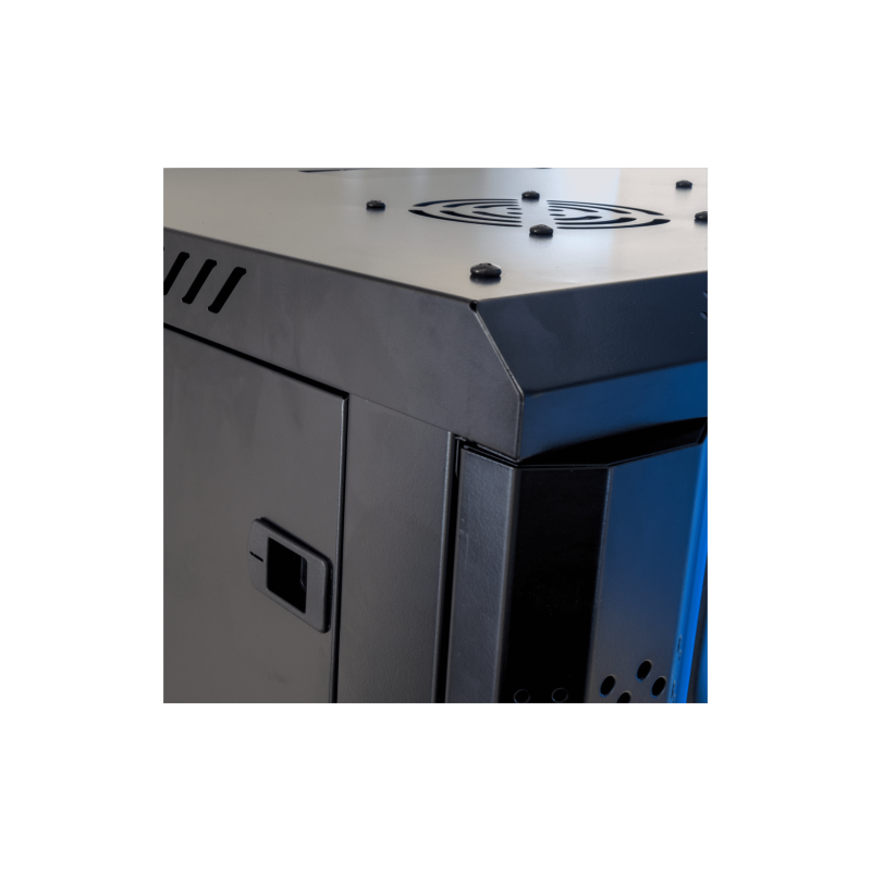 Armario rack de suelo 19 pulgadas phasak pro 42u negro 600x600 montado pho 6642