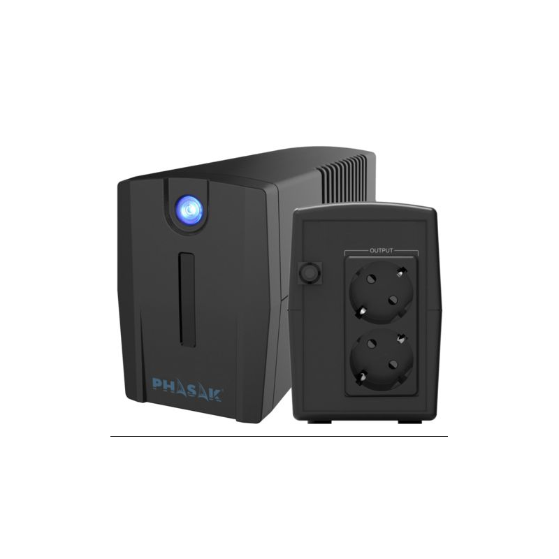 SAI Línea Interactiva Phasak Ottima 660 VA Interactive/ 660VA-360W/ 2 Salidas/ Formato Torre