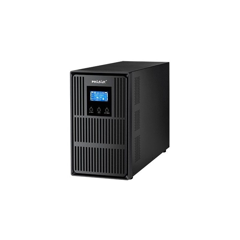 SAI Online Phasak Conqueror Pro 3000 VA Online LCD/ 3000VA-2700W/ 3 Salidas/ Formato Torre