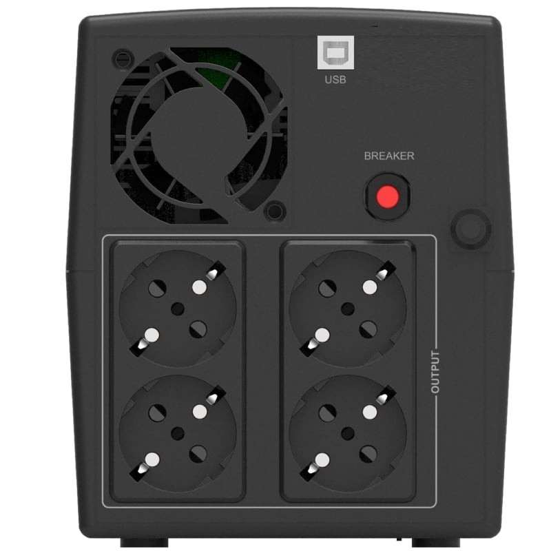 SAI Línea Interactiva Phasak SIRIUS 1200 VA Interactive/ 1200VA-720W/ 4 Salidas/ Formato Torre