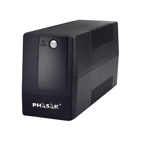 SAI Línea Interactiva Phasak Basic Interactive 600 VA/ 600VA-360W/ 2 Salidas/ Formato Torre