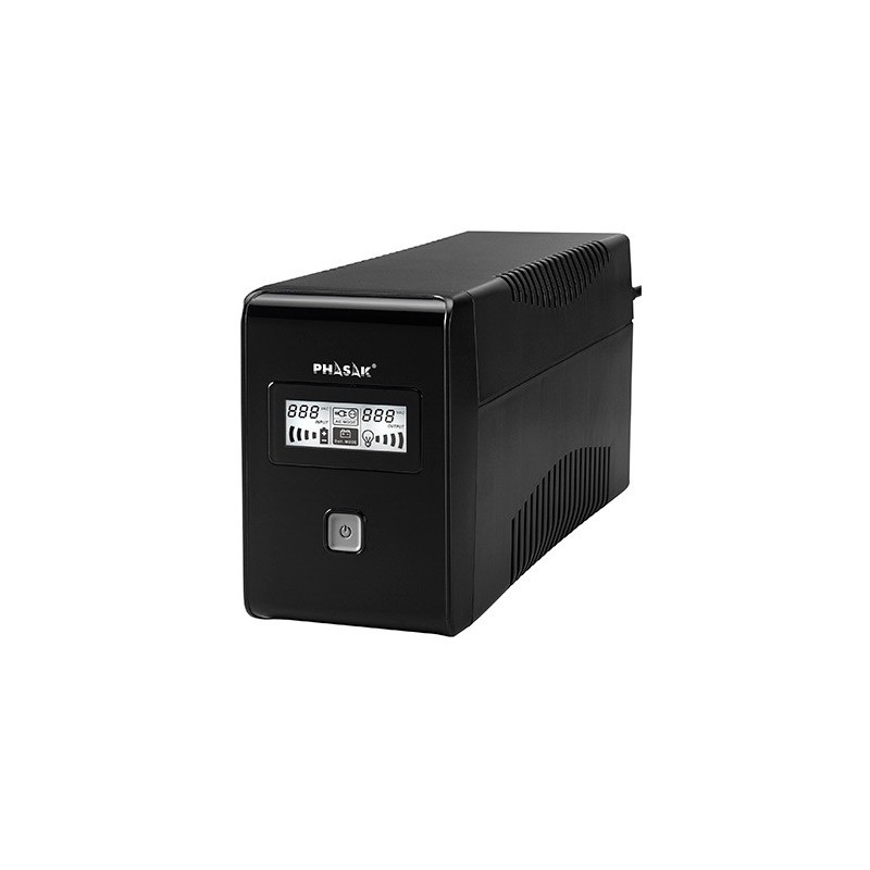 SAI Línea Interactiva Phasak 650 VA LCD Interactive/ 650VA/ 2 Salidas/ Formato Torre