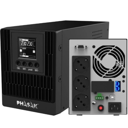 SAI Online Phasak 1000 VA Online LCD/ 1000VA-1000W/ 3 Salidas/ Formato Torre