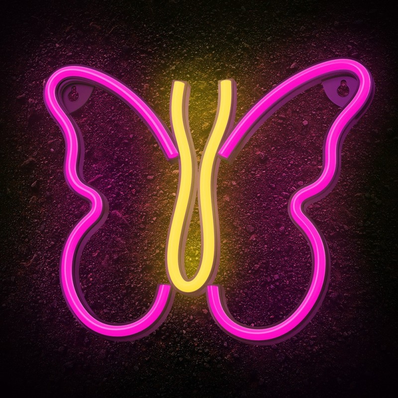 Lampara forever neon led butterfly pink
