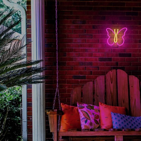 Lampara forever neon led butterfly pink