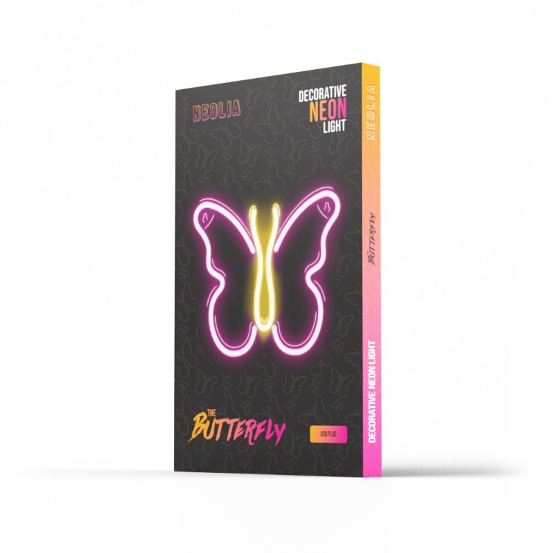 Lampara forever neon led butterfly pink