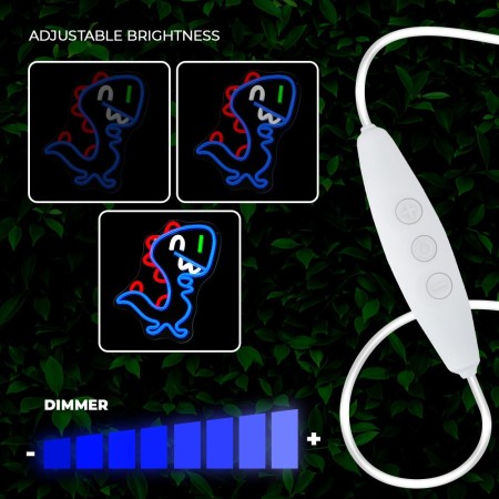 Lampara forever neon led jurassic baby dino blue