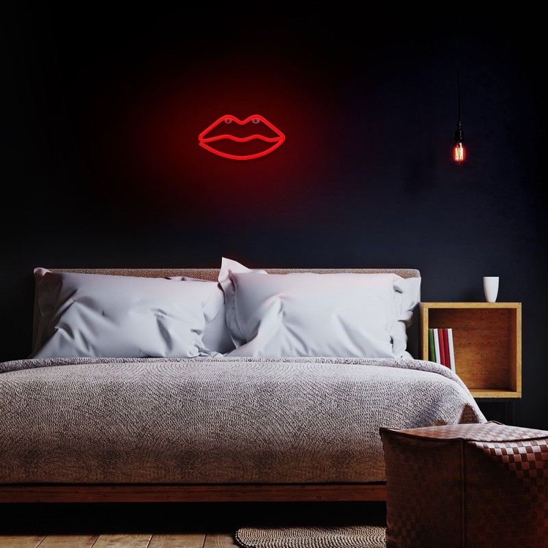 Lampara forever neon led lips red