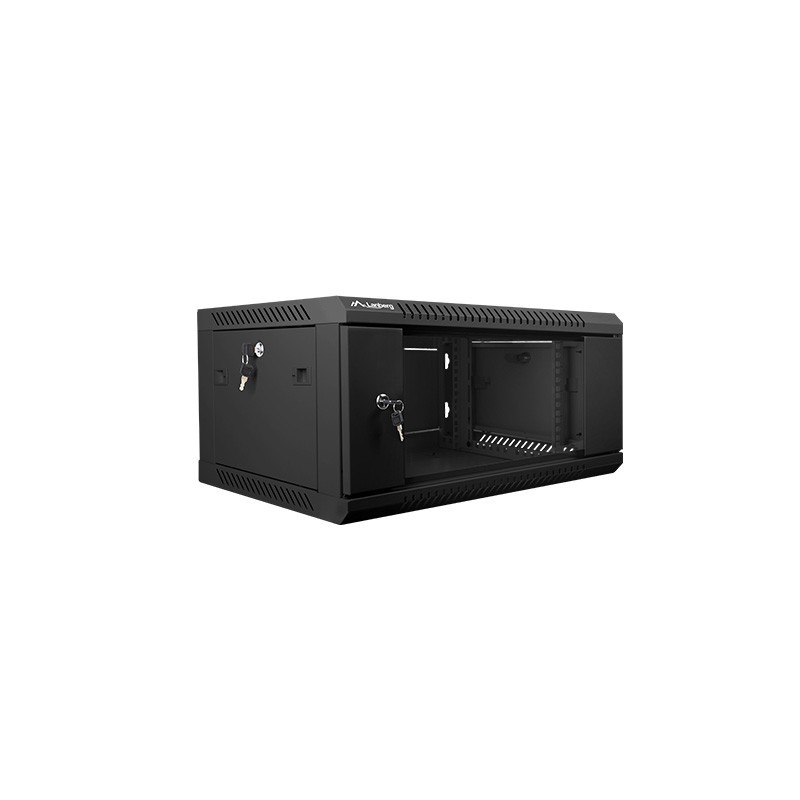 Armario rack lanberg 4u 600x450x279 auto ensamblado 19 pulgadas hasta 60 kg negro