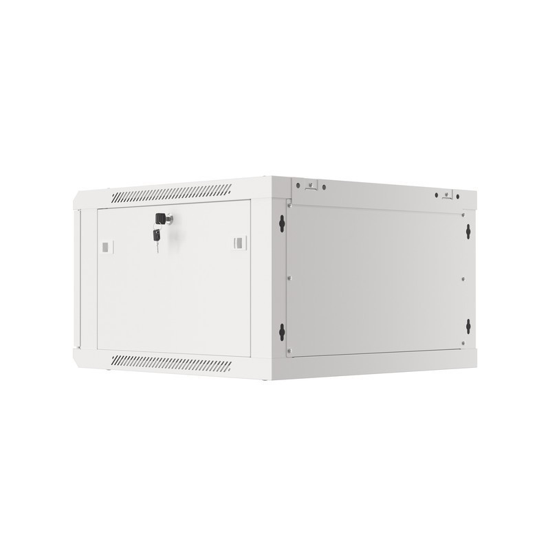 Armario lanberg mural rack 19 pulgadas 6u - 600x600 flat pack puerta cristal gris