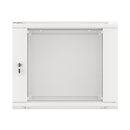 Armario lanberg mural rack 19 pulgadas 9u - 600x450 flat pack v2 puerta cristal gris