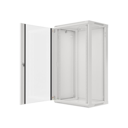 Armario lanberg mural rack 19 pulgadas 22u - 600x450 flat pack v2 gris