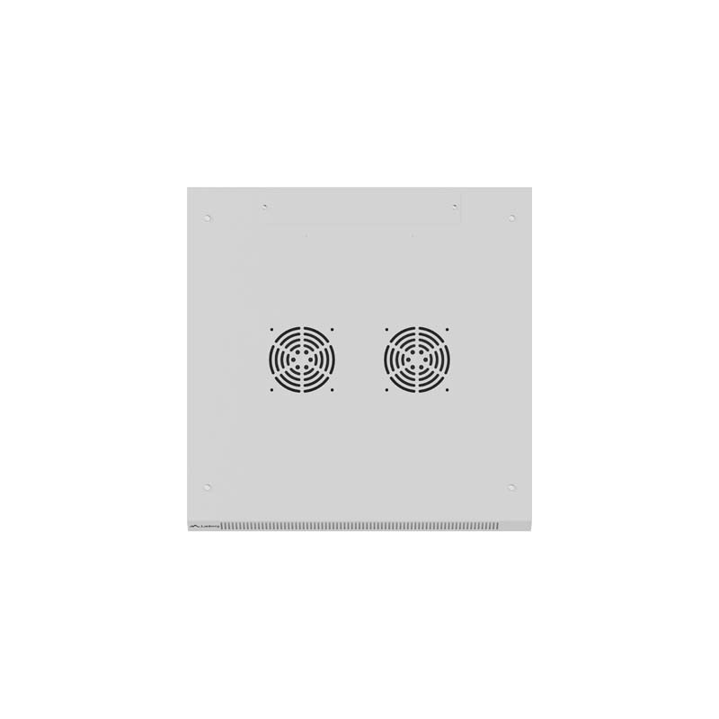 Armario lanberg mural rack 19 pulgadas 27u - 600x600 flat pack puerta cristal gris