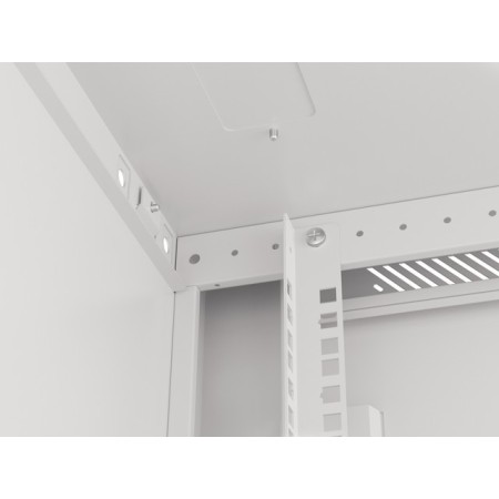 Armario lanberg mural rack 19 pulgadas 27u - 600x600 flat pack puerta cristal gris