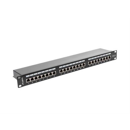 Patch panel lanberg 24 puertos 1u cat.6 sftp 19 pulgadas rack negro