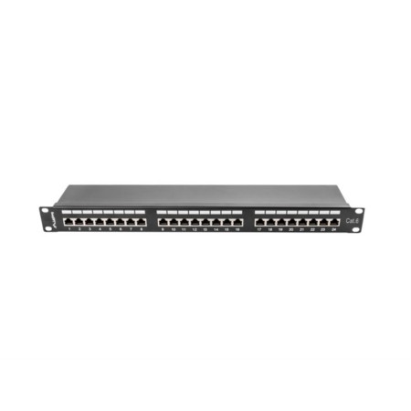 Patch panel lanberg 24 puertos 1u cat.6 sftp 19 pulgadas rack negro
