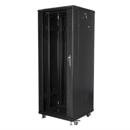Armario rack lanberg de suelo 32u - 600x600x1603 19 pulgadas flat pack negro