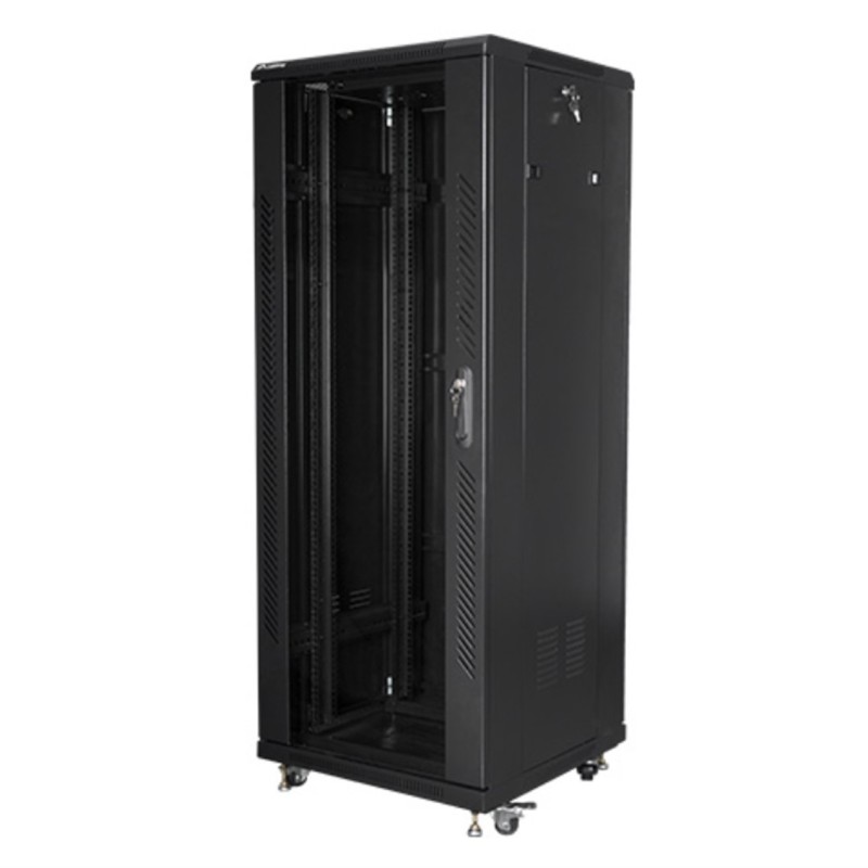 Armario rack lanberg de suelo 32u - 600x600x1603 19 pulgadas flat pack negro
