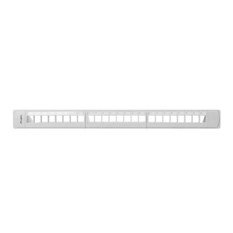 Patch panel lanberg 24 puertos 1u rack 19 pulgadas organizador modulos keystone gris