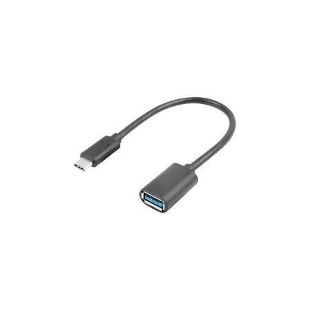 Adaptador usb lanberg usb tipo c m 3.1 a usb tipo a h 15cm otg negro