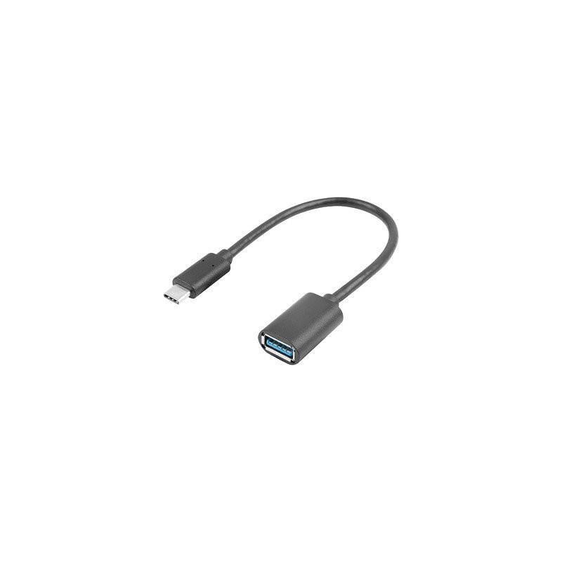Adaptador usb lanberg usb tipo c m 3.1 a usb tipo a h 15cm otg negro