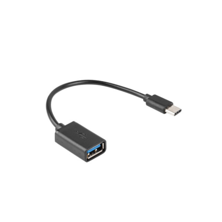 Adaptador usb tipo c a usb tipo a lanberg 15cm - macho - hembra - negro