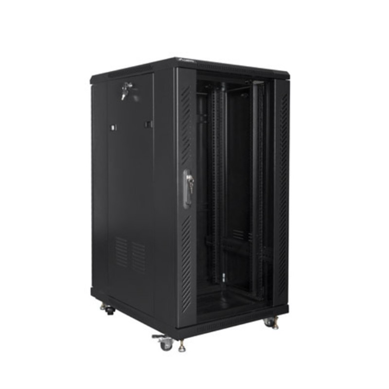 Armario lanberg rack 19 pulgadas 22u 600x800 flat pack black negro