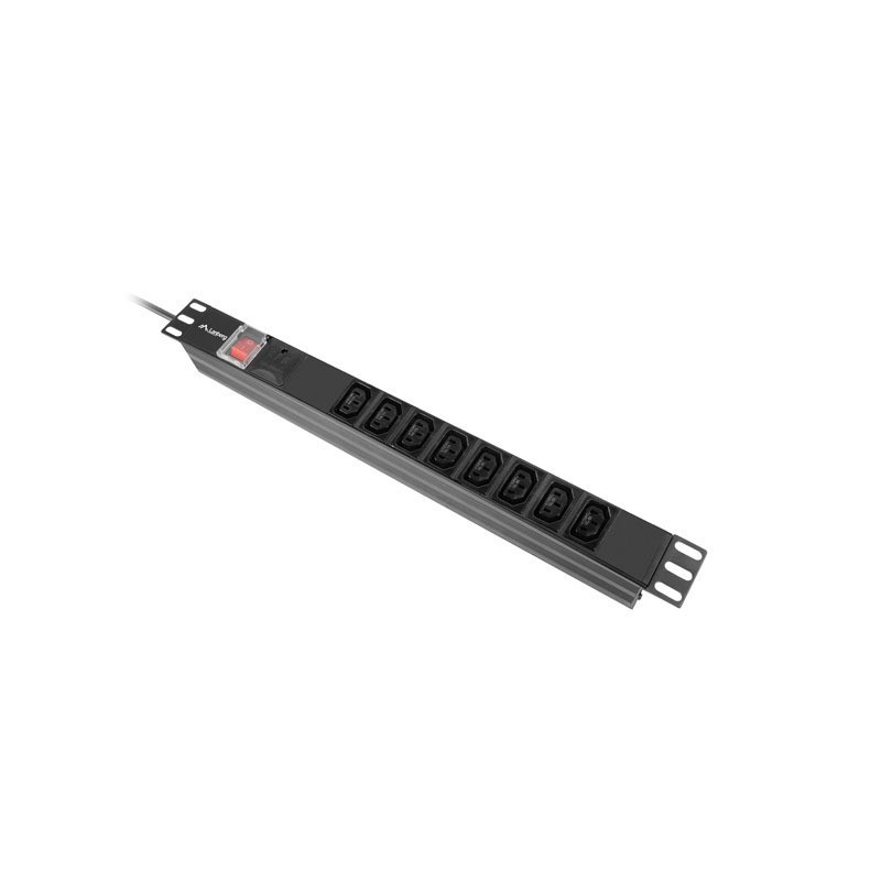 Regleta lanberg 1u 16a rack 19 pulgadas 8x socket iec c13 negro 2m