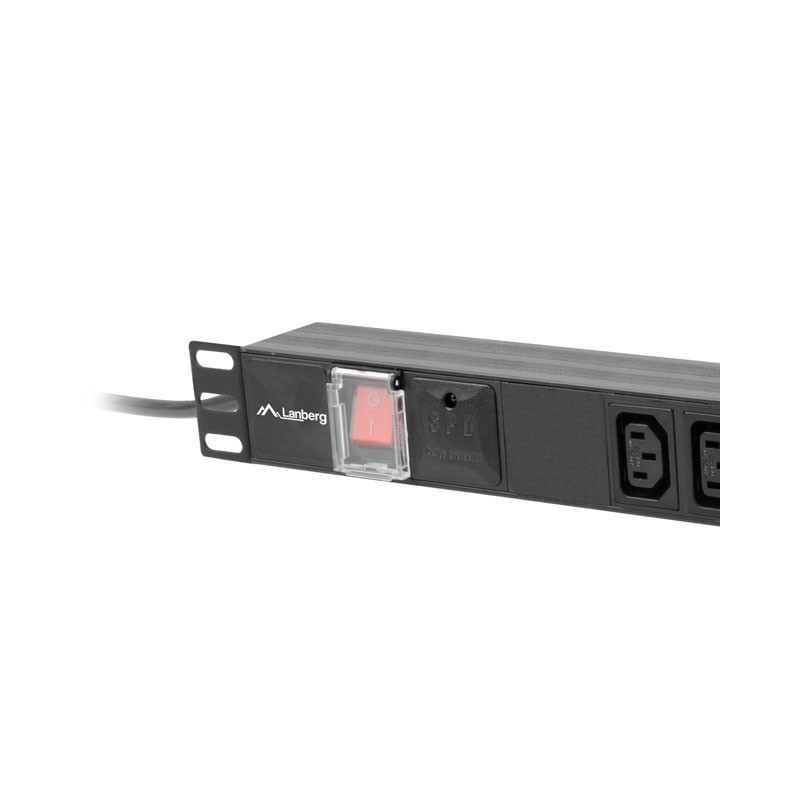 Regleta lanberg 1u 16a rack 19 pulgadas 8x socket iec c13 negro 2m