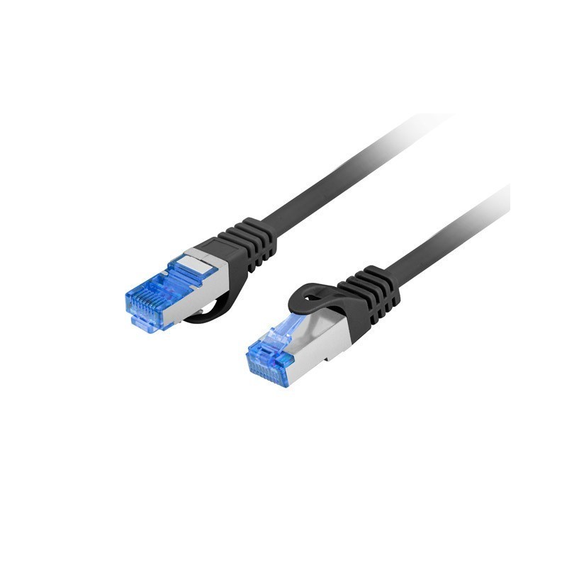 Cable red lanberg latiguillo cat.6a s - ftp lszh cca 0.5m negro fluke passed