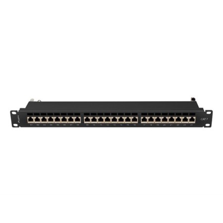 Patch panel lanberg 24 puertos 1u cat.7 ftp 19 pulgadas negro