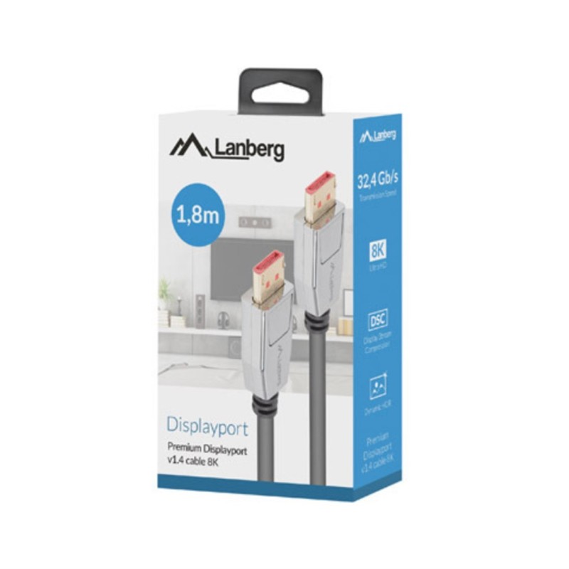Cable displayport lanberg 1m - macho - macho - negro