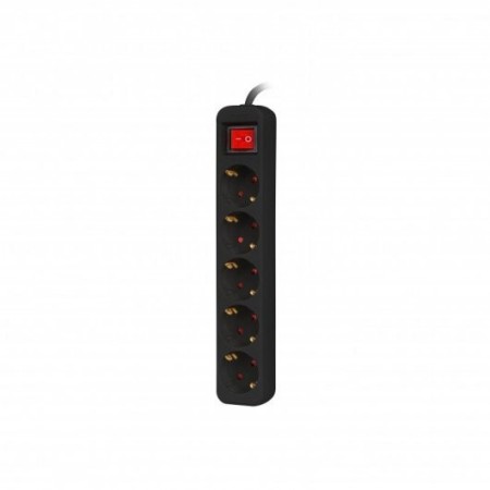 Regleta lanberg 5 tomas schuko con protecion negra 1.5m