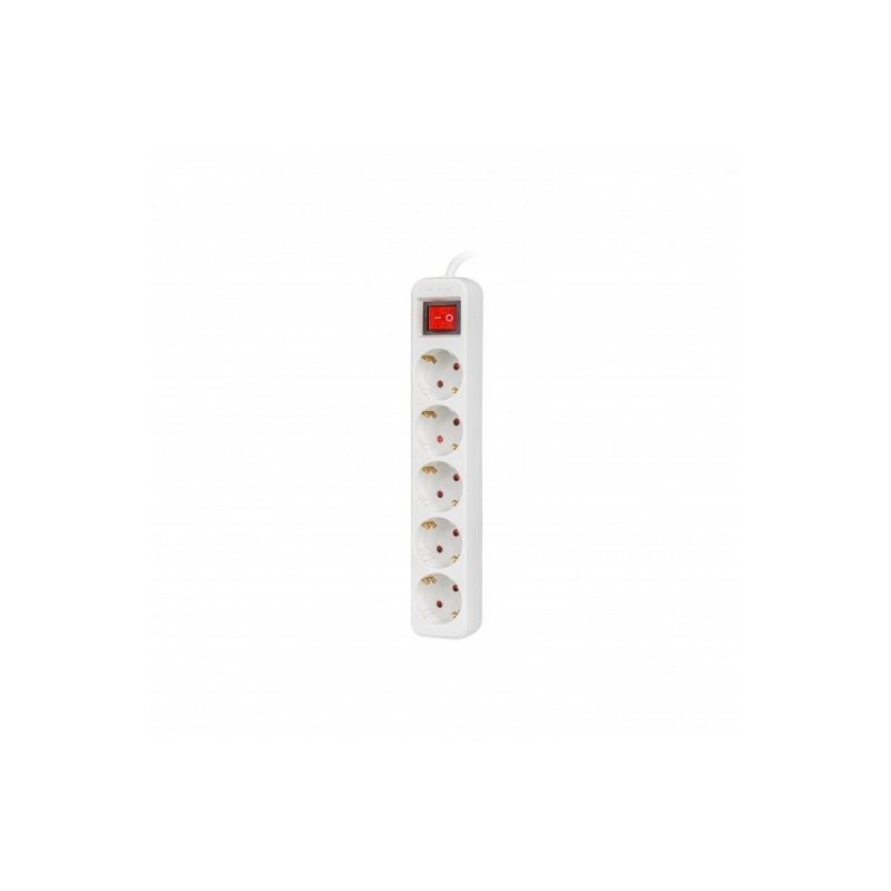 Regleta lanberg 5 tomas schuko con protecion blanca 1.5m