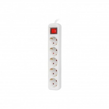 Regleta lanberg 5 tomas schuko con protecion blanca 3m