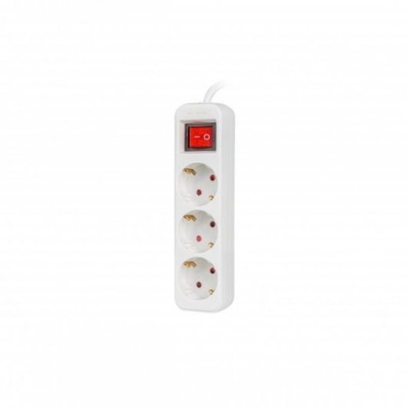 Regleta lanberg 3 tomas schuko con protecion blanca 1.5m