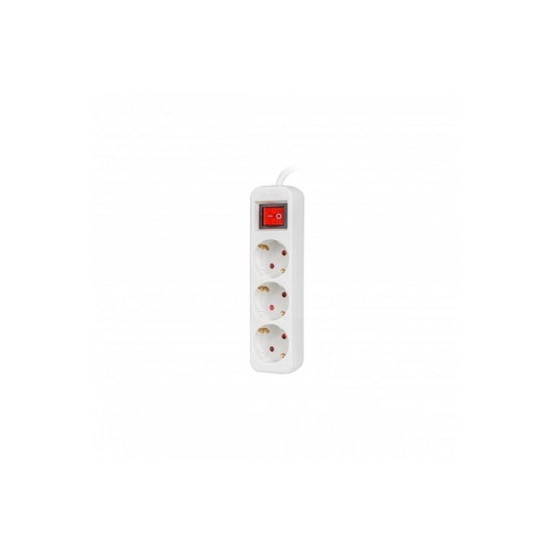 Regleta lanberg 3 tomas schuko con protecion blanca 1.5m
