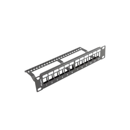 Patch panel lanberg 12 puertos 1u organizador modulos keystone negro