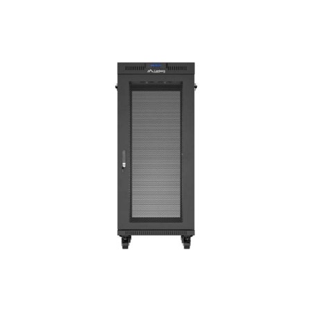 Armario lanberg rack 19 pulgadas 27u - 600x800 flat pack puerta mesh negro con lcd