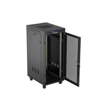 Armario lanberg rack 19 pulgadas 27u - 600x800 flat pack puerta mesh negro con lcd