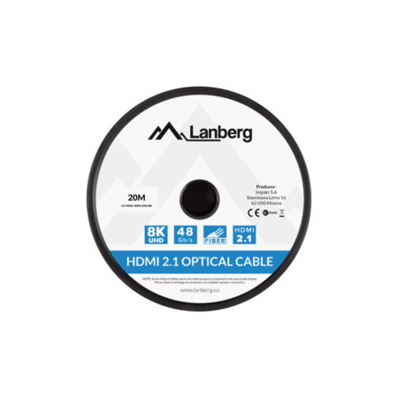 Cable hdmi aoc lanberg v2.1 m - m optico activo 8k 60hz 20m negro